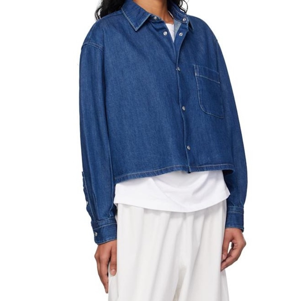APC Samantha Denim Jacket/Shirt in Washed Indigo - Picture 8 of 11
